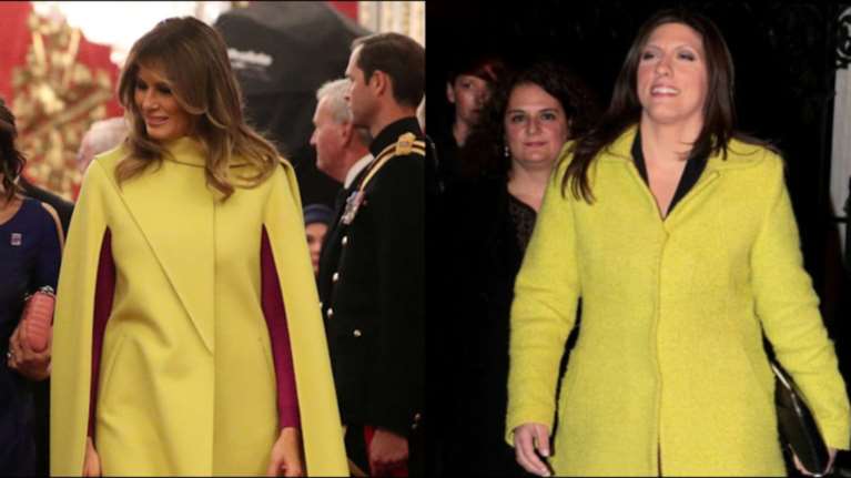 Η Μελάνια έπαθε Ζωή Κωνσταντοπούλου με το καναρινί παλτό