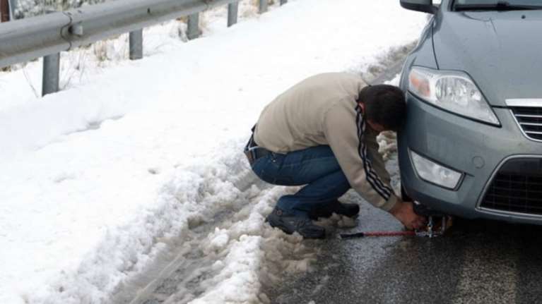 Αντιλισθητικές αλυσίδες  σε τμήματα του δικτύου της Μακεδονίας