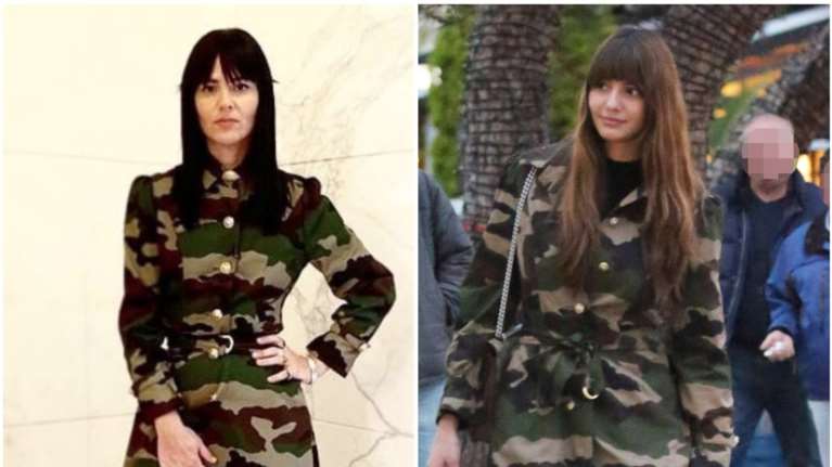 Αντιγράφει τη Ζενεβιέβ η Ηλιάνα: Βόλτα με το ίδιο militaire φόρεμα