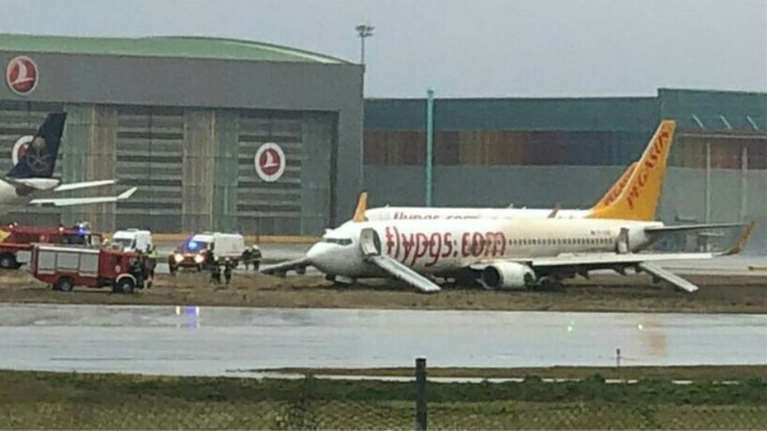 Ανώμαλη προσγείωση εκτός πίστας σε αεροδρόμιο της Κων/πολης