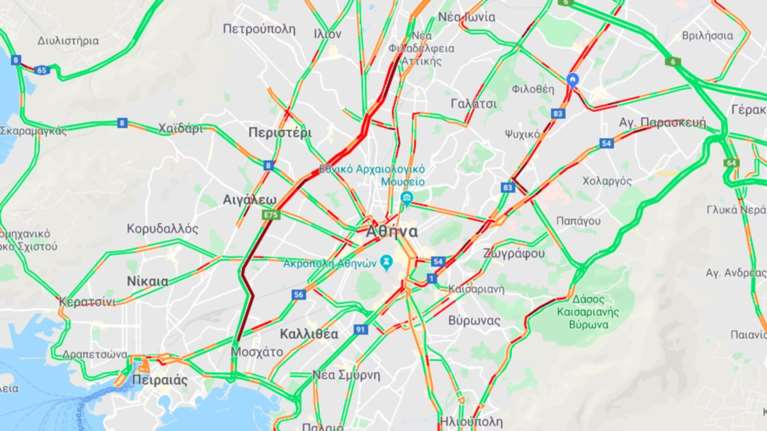 Live η κίνηση στους δρόμους: Μπλοκαρισμένη η Αθηνών-Λαμίας