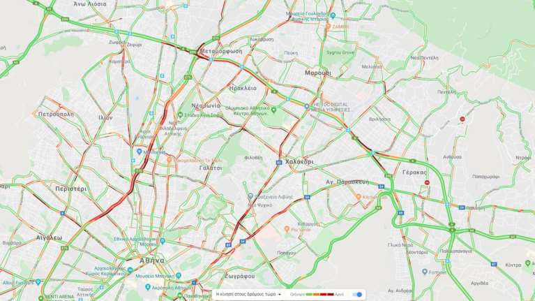 Κίνηση στους δρόμους της Αθήνας από νωρίς, live ο χάρτης