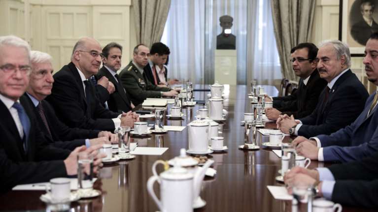 Δένδιας μετά την συνάντηση στο ΥΠΕΞ: Ο Χαφτάρ μας είπε σε όλα «ναι»