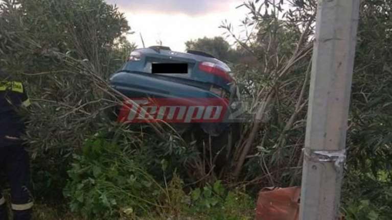 Αυτοκίνητο «απογειώθηκε» στην Πατρών - Πύργου