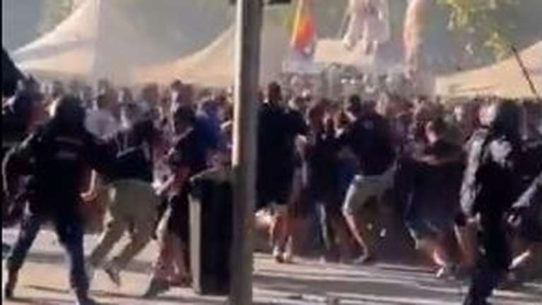 Άγριο ξύλο στη Μαδρίτη: Οπαδοί της Μαρσέιγ συγκρούστηκαν με την αστυνομία πριν το ματς με τη Ρεάλ [βίντεο]