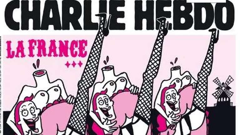Επίθεση στη Γαλλία: Συγκλονιστικό πρωτοσέλιδο του Charlie Hebdo με αποκεφαλισμένες χορεύτριες του καν - καν