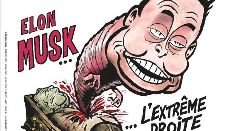 Η Charlie Hebdo "σκίζει" τον Μασκ: Το σκουλήκι που βγαίνει από τον τάφο του Λεπέν και τα οπίσθια του Τραμπ