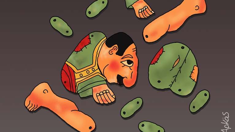 Αρκάς: Το αιχμηρό σκίτσο για ΣΥΡΙΖΑ με τον... διαμελισμένο Καραγκιόζη