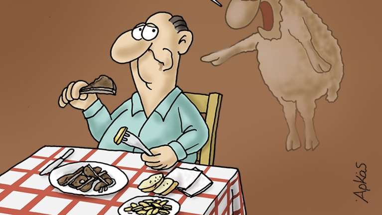 Το νέο σκίτσο του Αρκά για καλή Τσικνοπέμπτη - Τα ζεστά παϊδάκια και η κρύα... εκδίκηση [εικόνα]