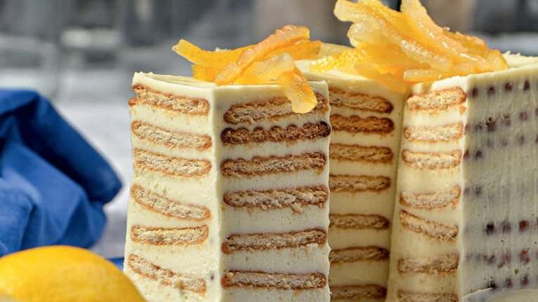 Μπισκοτογλυκό ψυγείου με λευκή σοκολάτα, γιαούρτι και λεμόνι - Απόλυτα δροσιστικό