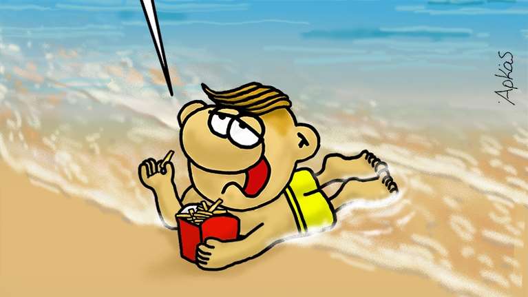 Αρκάς: Το σκίτσο με τον ευτυχισμένο και καλοκαιρινό "Θαναθάκη"