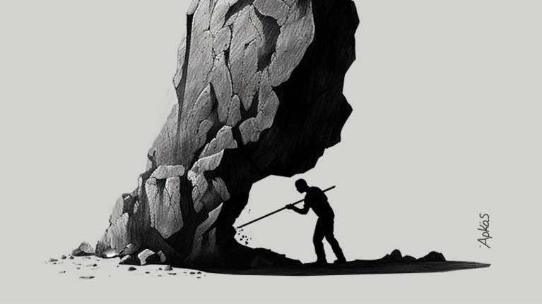 Αρκάς: Το αινιγματικό σκίτσο με τον άνθρωπο και τον βράχο