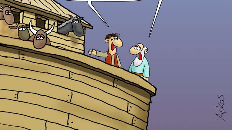 Αρκάς: Το καυστικό σκίτσο με τις "πολιτικές αρκούδες" και την Κιβωτό του Νώε