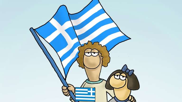 Η καλημέρα του Αρκά για την 28η Οκτωβρίου - Το σκίτσο με τη σημαία ψηλά