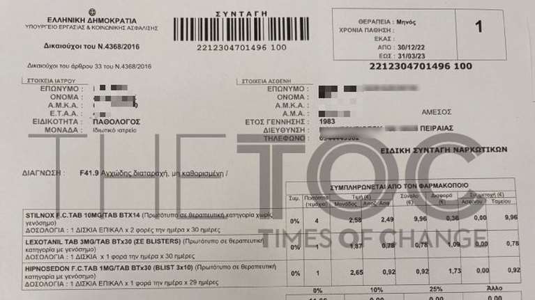 Ντοκουμέντο από το κύκλωμα γιατρών-φαρμακοποιών: Η πρώτη εικονική συνταγογράφηση του παθολόγου