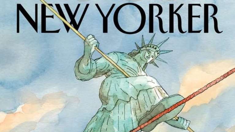 Εκλογές ΗΠΑ 2024: Η Ελευθερία ακροβατεί σε τεντωμένο σχοινί- Το καυστικό εξώφυλλο του New Yorker