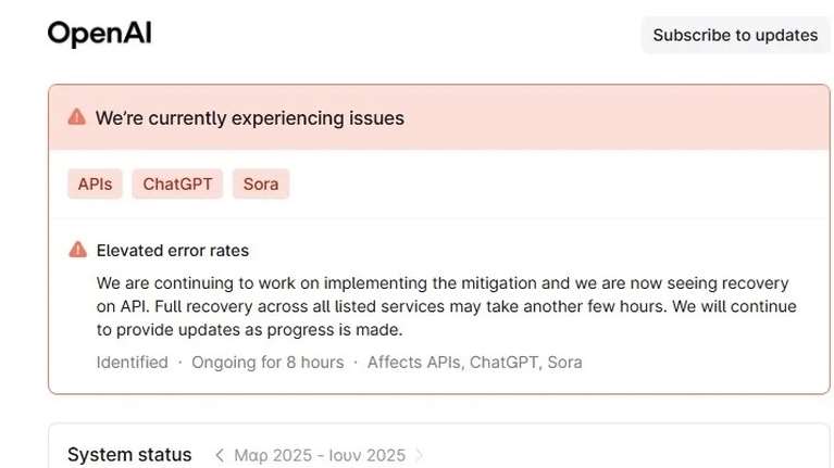 &quot;Έπεσε&quot; το Chat GPT σε όλο τον κόσμο - Το μήνυμα της πλατφόρμας