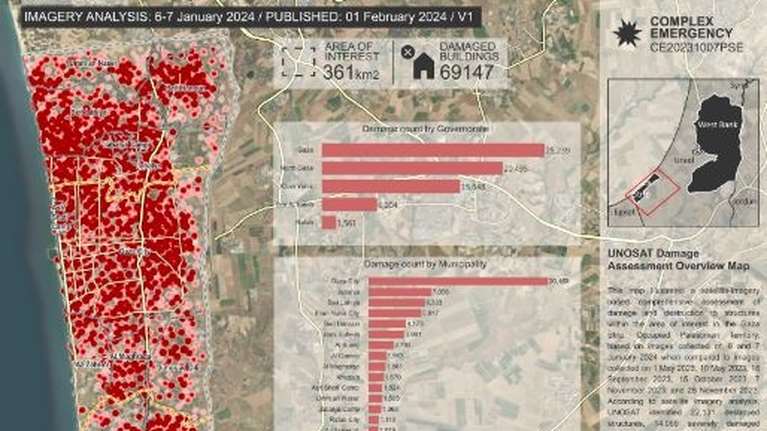 Απόκοσμη δορυφορική εικόνα από τη Γάζα – Το 30% έχει καταστραφεί