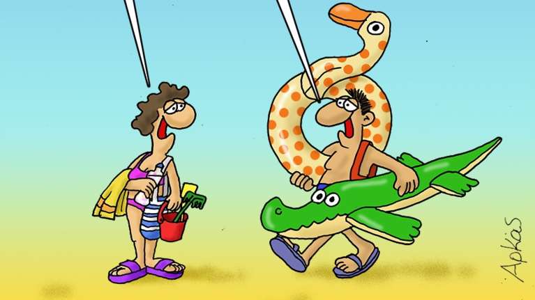 Αρκάς: Το επικό σκίτσο με τους &quot;ανεύθυνους&quot; γονείς που πάνε παραλία [Εικόνα]