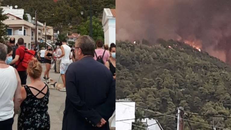 Αγωνία στην Εύβοια: 1.000 άτομα εγκαταλείπουν άρον άρον με φέρι μποτ τη φλεγόμενη Λίμνη [εικόνες-βίντεο]