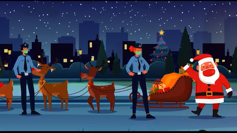 Μπλόκο της ΕΛΑΣ ακόμη και στον Άη Βασίλη - Βίντεο animation για την τήρηση των μέτρων