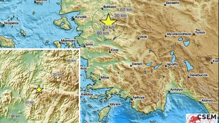 Δύο σεισμοί 4,8 και 4,5 Ρίχτερ μέσα σε λίγα λεπτά σημειώθηκαν στη δυτική Τουρκία