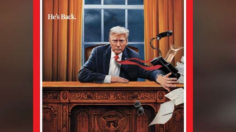 &quot;He&#39;s back&quot;: Το πρωτοσέλιδο του περιοδικού Time για τη θυελλώδη επιστροφή Τραμπ στο Λευκό Οίκο