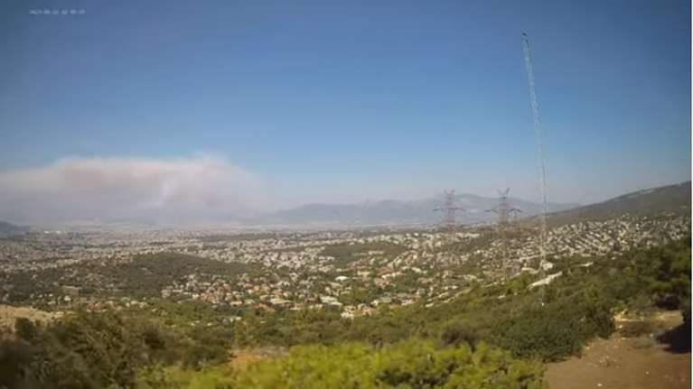 Meteo: Timelapse βίντεο δείχνει την εξέλιξη της φωτιάς στην Πάρνηθα