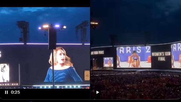 Η Αντέλ διέκοψε συναυλία στο Μόναχο με 80.000 κόσμο για να δει τον τελικό των 100μ. γυναικών