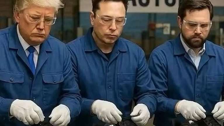 Τρολάρισμα για τον Τραμπ και τους δασμούς του: Βίντεο Τεχνητής Νοημοσύνης με τον ίδιο, τον Μασκ και τον Βανς σαν εργάτες