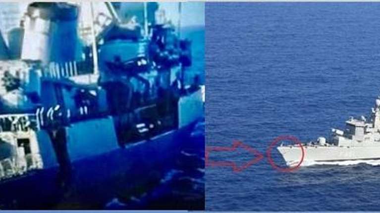 Φωτογραφία ντοκουμέντο με τη ζημιά στο Kemal  Reis από τη φρεγάτα &quot;Λήμνος&quot;