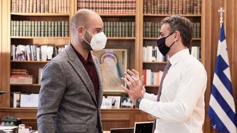 Μητσοτάκης: Συνάντηση με τον Βασίλη Σπανούλη στο Μέγαρο Μαξίμου [Εικόνα]