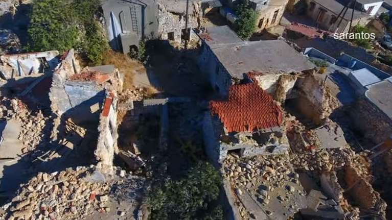 Σεισμός στην Κρήτη: Νέο συγκλονιστικό βίντεο drone με τις εικόνες της καταστροφής από ψηλά