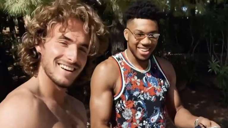 Τα δώρα γενεθλίων του Αντετοκούνμπο στον Τσιτσιπά και οι φιλοφρονήσεις [βίντεο]