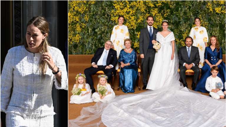 Νίνα Φλορ: Η εμμονή της νύφης με τα Chanel, τα παρανυφάκια με δημιουργίες Marie Chantal και ο απλός στολισμός