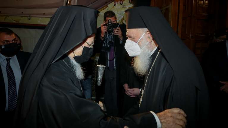 Επίσκεψη Πατριάρχη Βαρθολομαίου στον Αρχιεπίσκοπο Ιερώνυμο: "Ήμασταν, είμαστε και θα είμαστε πάντα ενωμένοι"