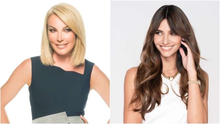 Τατιάνα Στεφανίδου και Ηλιάνα Παπαγεωργίου με το ίδιο βελούδινο παντελόνι