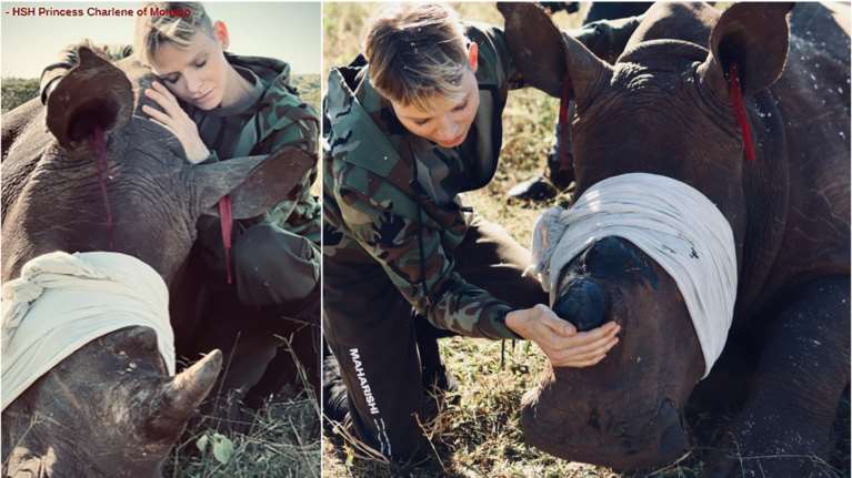 Το απίθανο safari look της πριγκίπισσας Σαρλίν: Σώζει ρινόκερους στη ζούγκλα