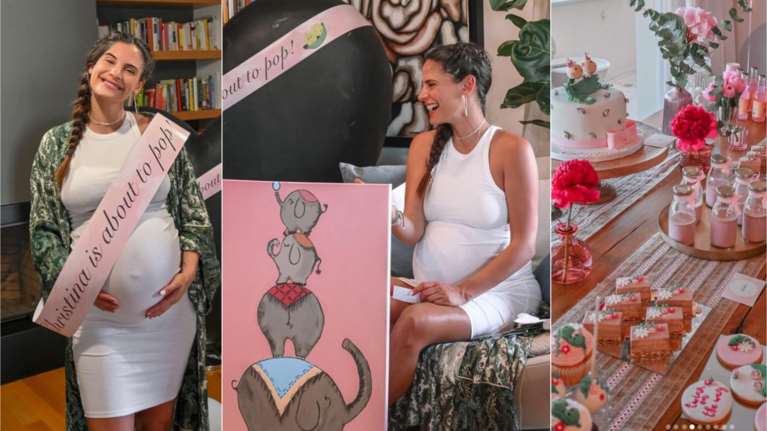Χριστίνα Μπόμπα: Το ροζ shower party έκπληξη - Η απίθανη τούρτα με τα δίδυμα κορίτσια της