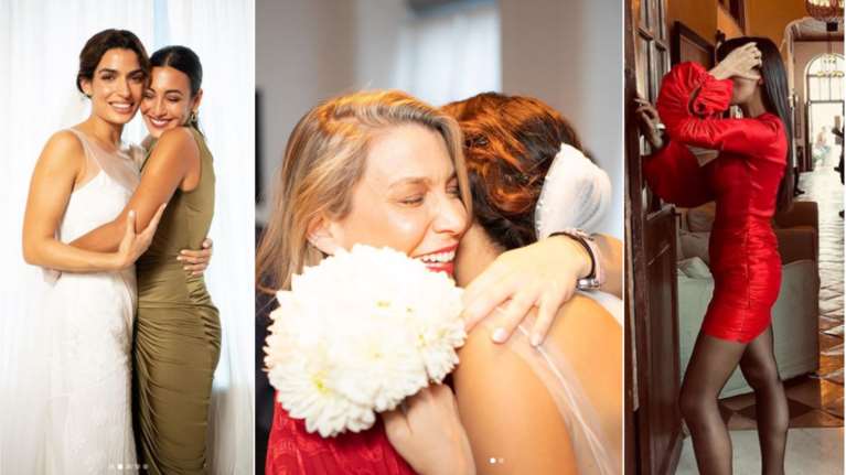 Γάμος Σωτηροπούλου - Μαραβέγια: Οι φίλες της νύφης με τα μονόχρωμα φορέματα και οι βέρες έκπληξη