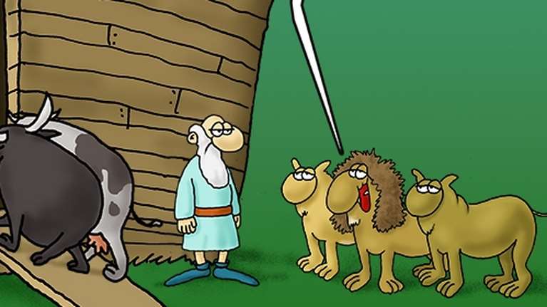 Η &quot;Καλημέρα&quot; του Αρκά με την... διπλή παρέα του λιονταριού πριν μπει στην κιβωτό