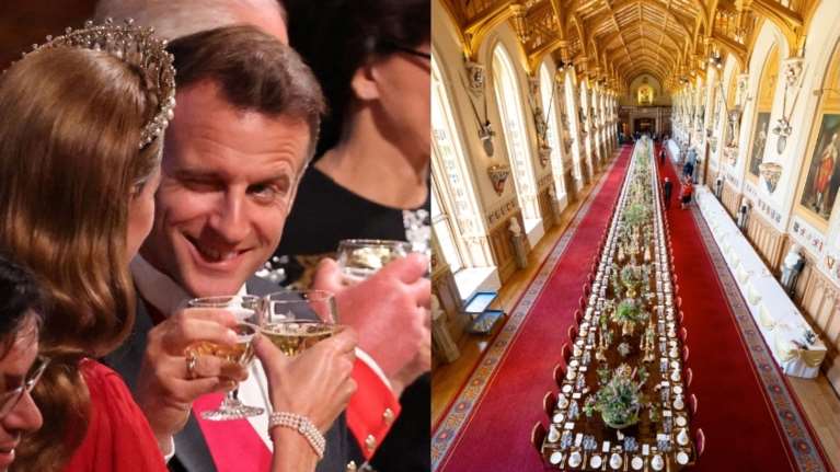 Τα highlight ενός βασιλικού δείπνου: Ο Μακρόν που έκλεισε το μάτι στην Κέιτ και οι σερ Μικ Τζάγκερ και Έλτον Τζον
