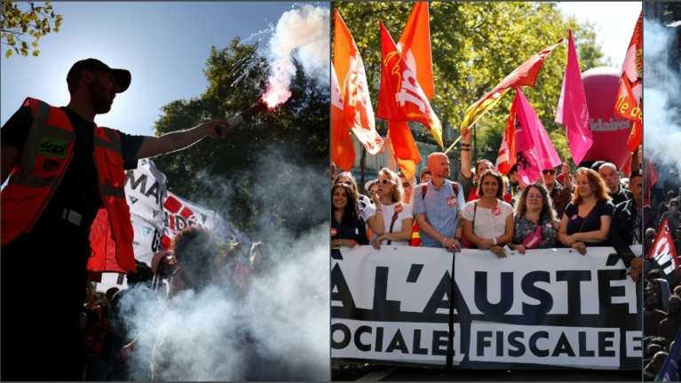 Για άλλη μια φορά η Γαλλία παρέλυσε: Πορείες, καταλήψεις και αποκλεισμοί από τα εργατικά συνδικάτα