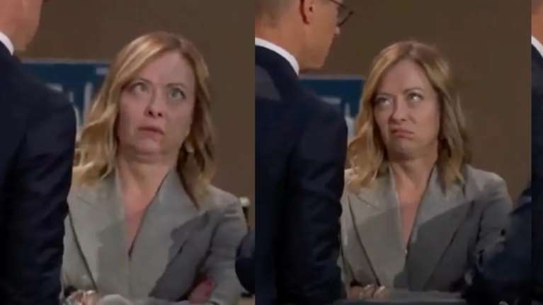 Περιμένοντας τον Μπάιντεν: Οι απίστευτες γκριμάτσες της Τζόρτζια Μελόνι - Γούρλωνε τα μάτια και έλεγχε το ανύπαρκτο ρολόι της