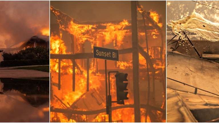 Στις φλόγες το Λος Άντζελες: Μια καταστροφή &quot;σαν ατομική βόμβα&quot; - Τα σημάδια του πύρινου ολέθρου σε δέκα καρέ