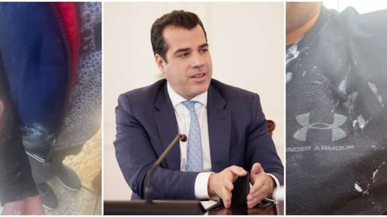 Επίθεση στον Θάνο Πλεύρη: Του πέταξαν γιαούρτια ενώ έτρωγε με την οικογένειά του - Οι φωτογραφίες που ανήρτησε