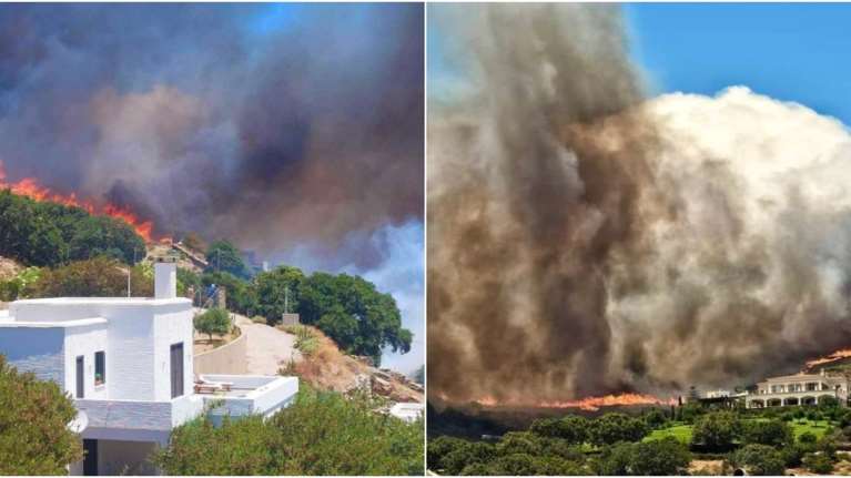 Μαίνεται η φωτιά στην Άνδρο: Διάσπαρτα μέτωπα - Αναμένονται ενισχύσεις από την Αθήνα - Μήνυμα 112 για εκκένωση οικισμών [βίντεο]
