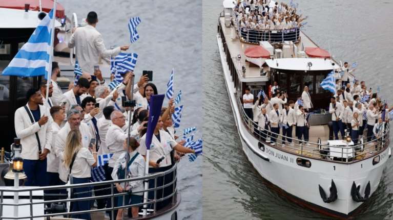 Ολυμπιακοί Αγώνες 2024: Λαμπερή η ελληνική αποστολή διέσχισε πρώτη τον Σηκουάνα - Περήφανα Γιάννης και Ντρισμπιώτη κράτησαν τη σημαία ψηλά