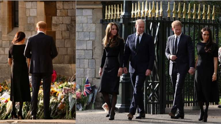 Το πένθος ενώνει: Κοινή εμφάνιση Γουίλιαμ &amp; Κέιτ με Χάρι &amp; Μέγκαν - Η &quot;ανεπιθύμητη&quot; Μέγκαν κερδίζει την αγάπη του κόσμου