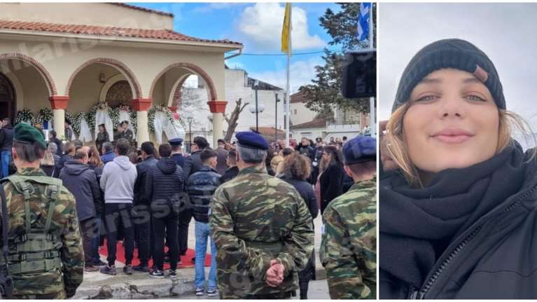 Λάρισα: Σπαραγμός στην κηδεία της 20χρονης Κλαούντια - Φόρος τιμής από στρατιωτικό άγημα [εικόνες]